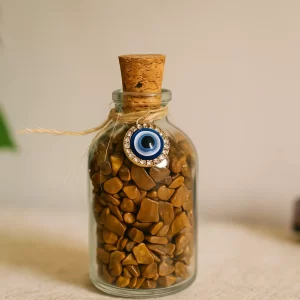 Amuletos de proteção GG com pedras naturais e Olho Grego