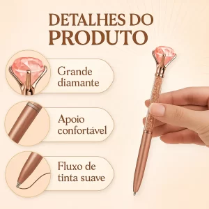 Caneta com Cristal Grande