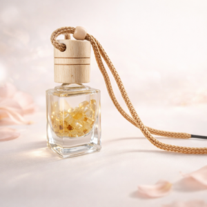 Aromatizador de Carro com Citrino Natural | Prosperidade e Aroma Inspirado no 212 VIP Rosé