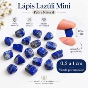 Lápis Lazúli Mini Natural Rolado 0,5 a 1 cm | Pedra da Intuição Sabedoria Proteção Espiritual | Unidade