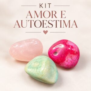Kit do Amor e Autoestima | Quartzo Rosa Ágata Rosa Amazonita | 3 Pedras Naturais Grandes Cristais Amor-Próprio