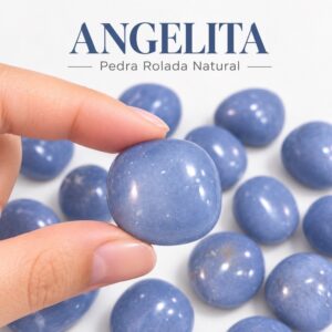 Angelita Pedra Rolada Natural Cristal Azul para Coleção Reiki Meditação Altar Calma e Comunicação