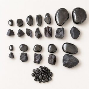 Hematita Pedra Natural Rolada e Bruta Cristal de Proteção Espiritual Aterramento Kit