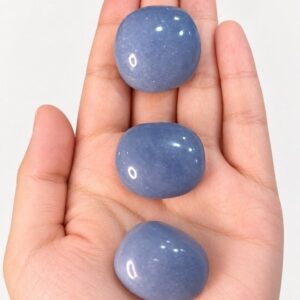 Angelita Pedra Rolada Natural Cristal Azul para Coleção Reiki Meditação Altar Calma e Comunicação