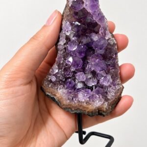 Drusa de Ametista Natural Classe A com Pedestal | Cristal Pedra Bruta Decoração 10 a 15cm