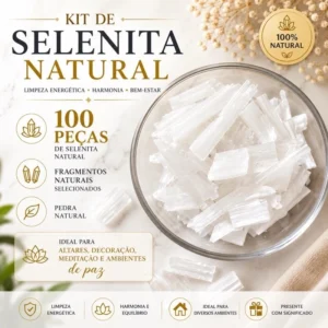 Kit Selenita Natural 100 unidades de pequenas | Cristal para Limpeza Energética