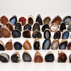 Kit 3 Geodos de Ágata Natural 200g Pedra Bruta Cristal Natural Decoração