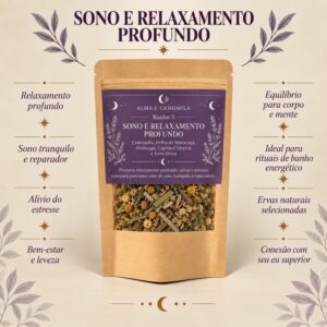 Kit 4 Banhos Energéticos Proteção Prosperidade Amor Sono Relaxamento Ervas Naturais