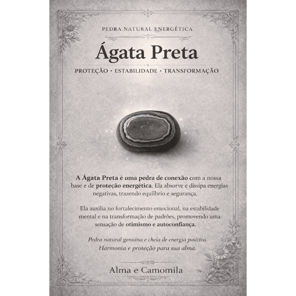 ÁGATA PRETA NATURAL – PEDRA DE PROTEÇÃO, Estabilidade e Equilíbrio Energético - Imagem 4