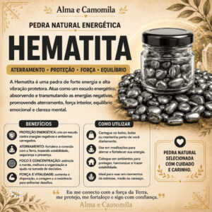 Hematita Rolada Pequena 50g No Potinho De Vidro Pedra Natural Proteção