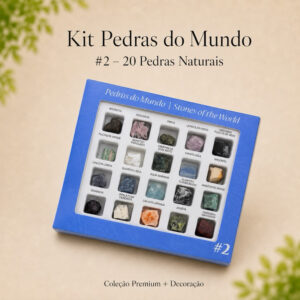 🛍️ KIT PEDRAS DO MUNDO #2 – 20 PEDRAS NATURAIS | COLEÇÃO PREMIUM + DECORAÇÃO