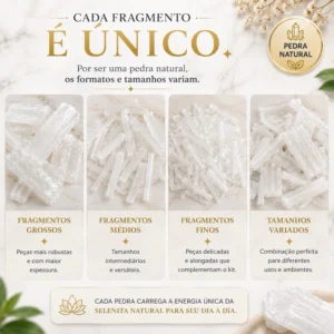 Kit Selenita Natural 100 unidades de pequenas | Cristal para Limpeza Energética