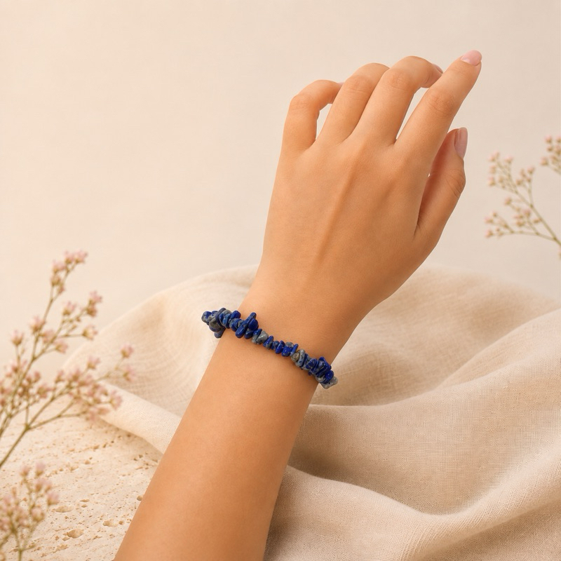 Pulseira de Cascalho de Pedra Natural | Ametista, Quartzo Rosa, Citrino, Ágata, Fluorita e Mais - Imagem 7