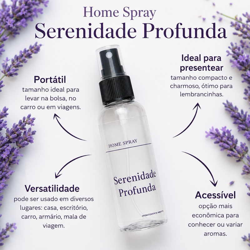 Perfume para casa- Serenidade Profunda -Home Spray 60ml Lavanda Violeta Musk Alta Fixação Perfume para Casa Relaxante - Imagem 4