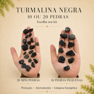 Kit Turmalina Negra Bruta Natural 10 ou 20 Pedras Pequenas | Cristal Proteção Energética