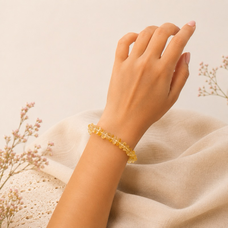 Pulseira de Cascalho de Pedra Natural | Ametista, Quartzo Rosa, Citrino, Ágata, Fluorita e Mais - Imagem 5