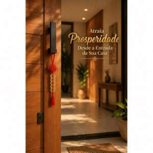 Amuleto Feng Shui com 5 Moedas Chinesas da Prosperidade | Nó Chinês para Porta, Casa e Comércio