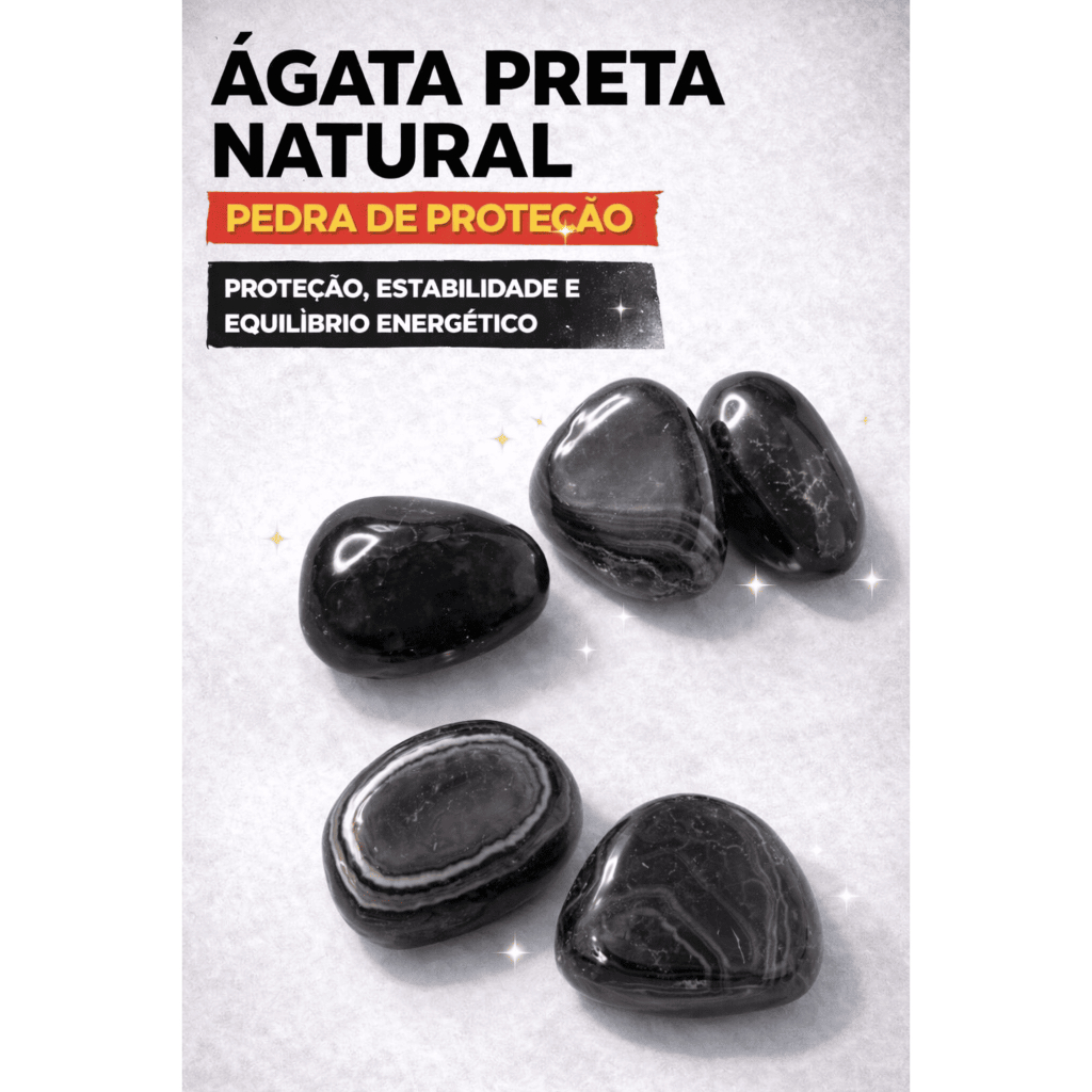 ÁGATA PRETA NATURAL – PEDRA DE PROTEÇÃO, Estabilidade e Equilíbrio Energético - Imagem 3