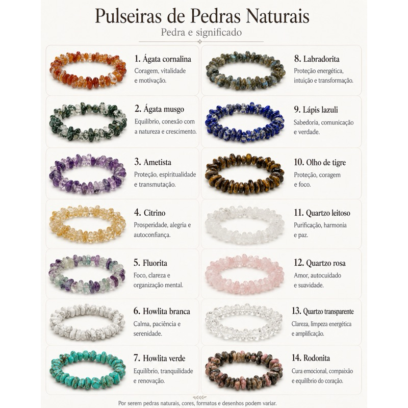 Pulseira de Cascalho de Pedra Natural | Ametista, Quartzo Rosa, Citrino, Ágata, Fluorita e Mais - Imagem 9