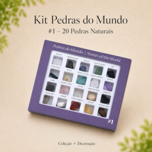 KIT PEDRAS DO MUNDO #1 – 20 PEDRAS NATURAIS | COLEÇÃO + DECORAÇÃO