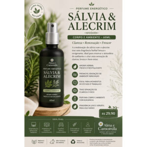 Perfume Energético Sálvia & Alecrim Corpo e Ambiente – 60ml