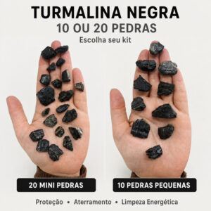 Kit Turmalina Negra Bruta Natural 10 ou 20 Pedras Pequenas | Cristal Proteção Energética