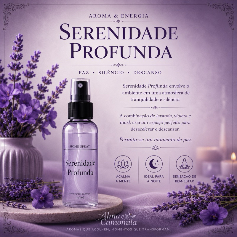 Perfume para casa- Serenidade Profunda -Home Spray 60ml Lavanda Violeta Musk Alta Fixação Perfume para Casa Relaxante - Imagem 6