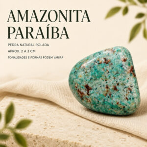 Amazonita Paraíba Natural Pedra Rolada Cristal Natural Mineral para Coleção Decoração e Meditação