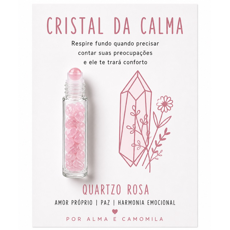 Óleo Essencial Roll-on Quartzo Rosa com Gerânio 10ml - Amor Próprio e Equilíbrio Emocional Descriçã - Imagem 5