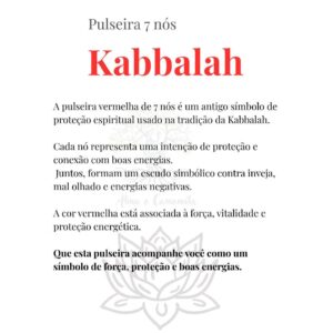 Pulseira Vermelha Kabbalah 7 Nós | Amuleto Espiritual Contra Inveja e Mal Olhado | Ajustável