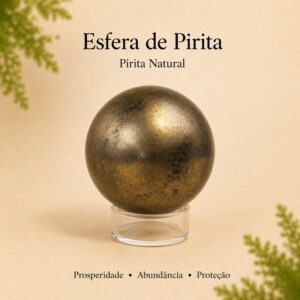Esfera de Pirita Natural 350 GRAMAS | Pedra da Prosperidade e Proteção | Cristal Energético Premium Decorativo