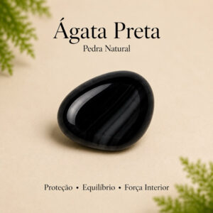 ÁGATA PRETA NATURAL – PEDRA DE PROTEÇÃO, Estabilidade e Equilíbrio Energético