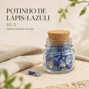 Lápis Lázuli Pedra Natural Rolada 50g | Cristal de Intuição, Sabedoria e Chakra do Terceiro Olho